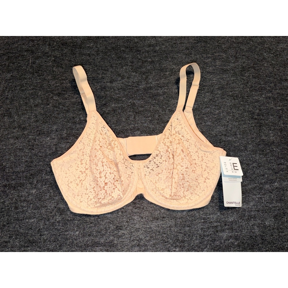 Chantelle Norah EasyFeel Bra Women 36DD Nude Blush NEW Lace Unlined Underwire